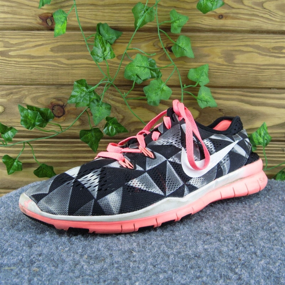 Nike Free TR Fit 5‎ Women Sneaker Shoes Black Fabric Lace Up Size 9.5 Medium